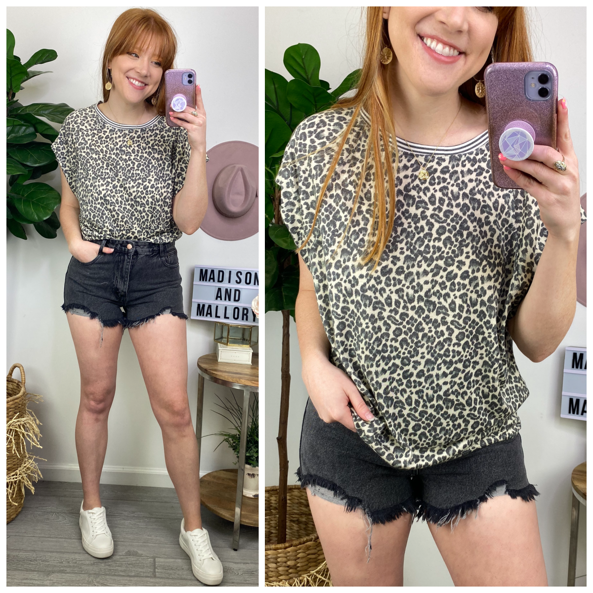  Colbert Relaxed Fit Animal Print Top - Madison and Mallory