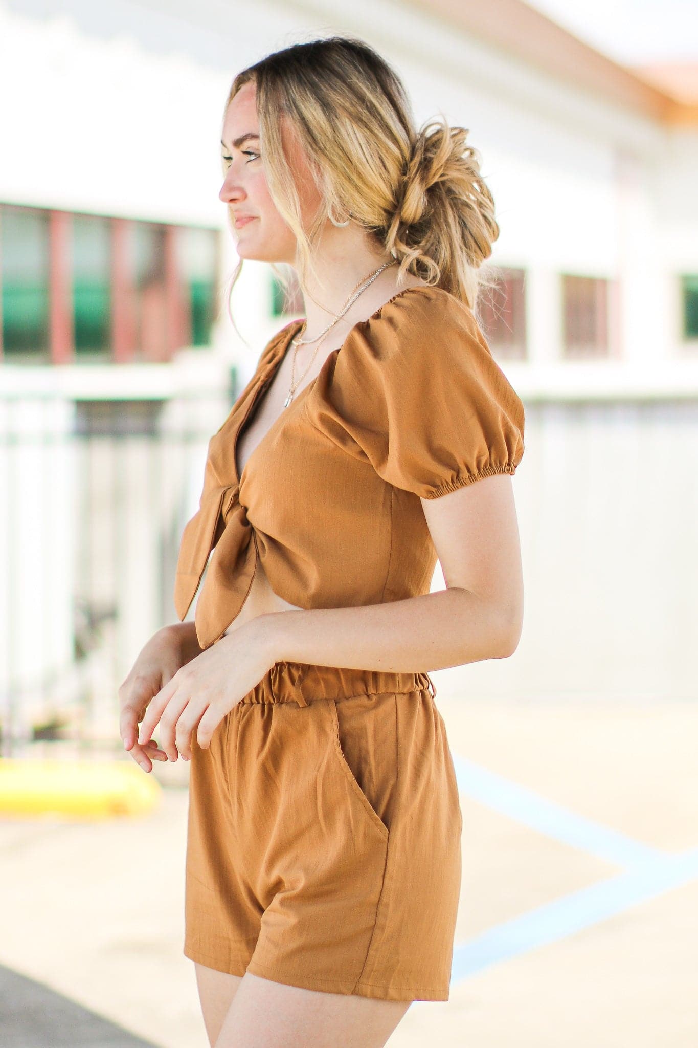  Come Drift Away Tie Front Ruffle Top and Shorts Set - FINAL SALE - Madison and Mallory