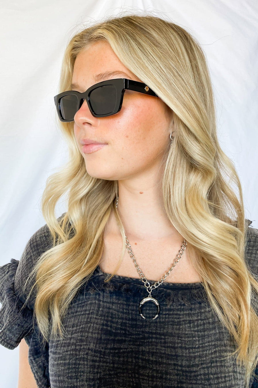 Black Cool Cutie Classic Acetate Tinted Sunglasses - Madison and Mallory