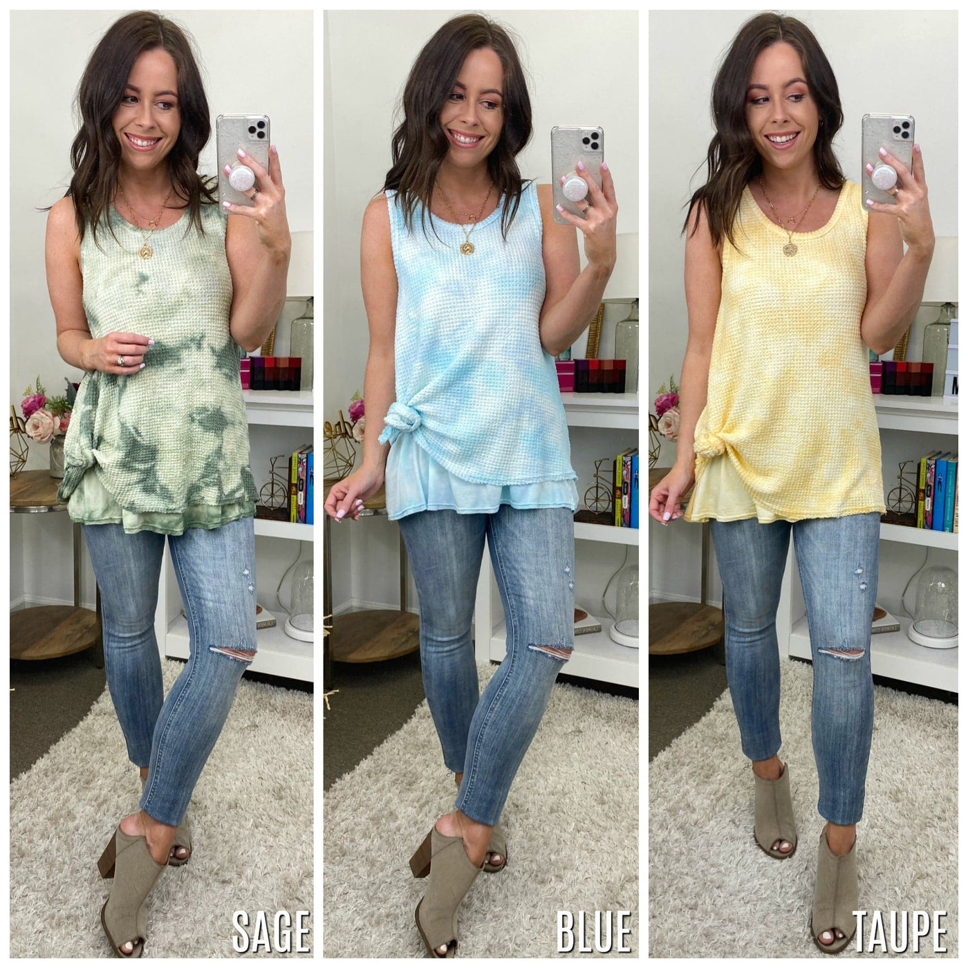  Corinna Tie Dye Knot Top - Madison and Mallory