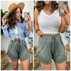 Cruise Tulip Hem Elastic Waist Shorts - FINAL SALE - Madison and Mallory