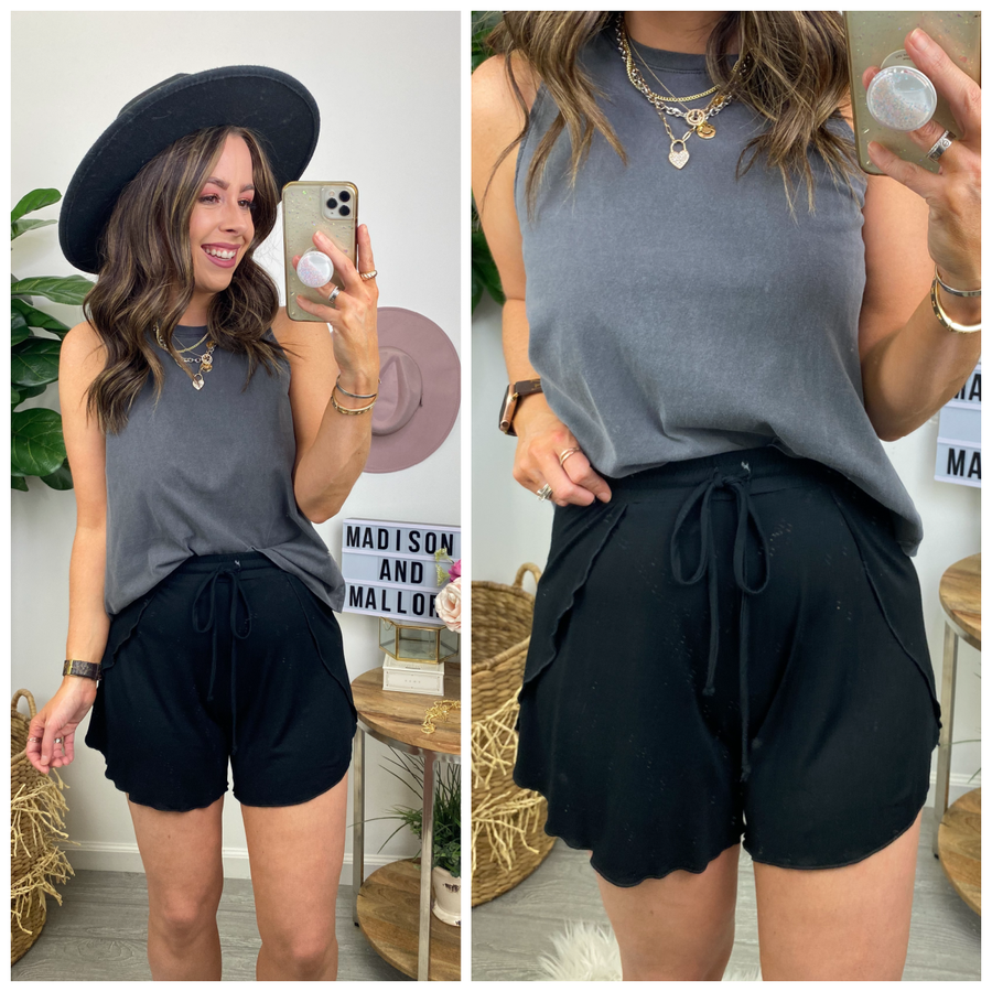  Cruise Tulip Hem Elastic Waist Shorts - FINAL SALE - Madison and Mallory