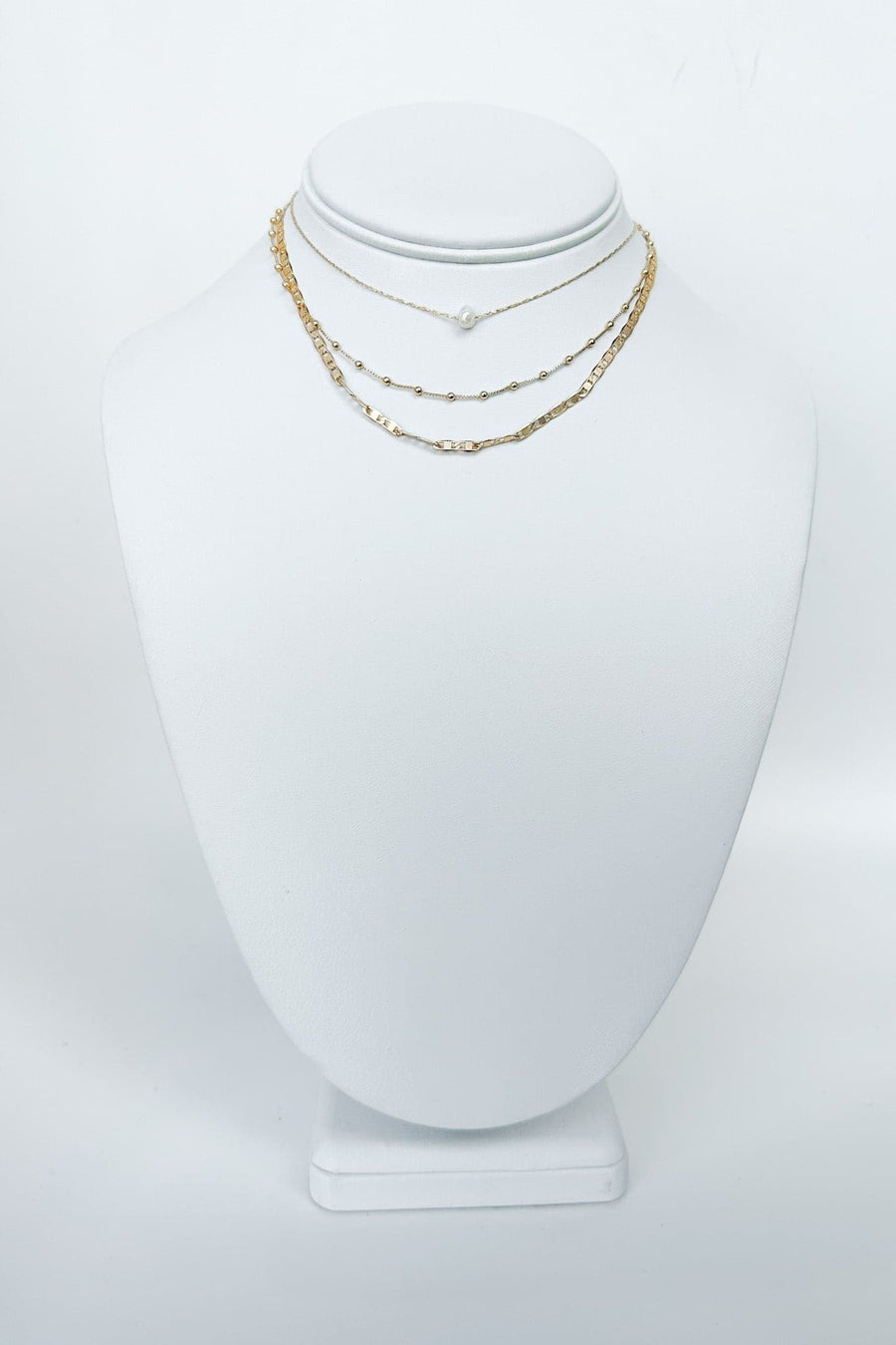 Gold Cue the Party Pearl Beaded Layered Necklace - BACK IN STOCK - Madison and Mallory