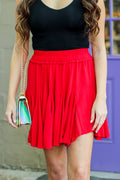S / Red Daleyza Flowy Skirt | CURVE - FINAL SALE - Madison and Mallory