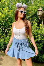  Day to Unwind Swiss Dot Tie Waist Skort - FINAL SALE - Madison and Mallory