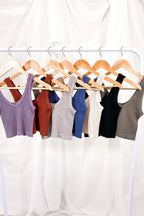  Deema Ribbed Seamless Cropped Tank Bra Top - BACK IN STOCK - Madison and Mallory
