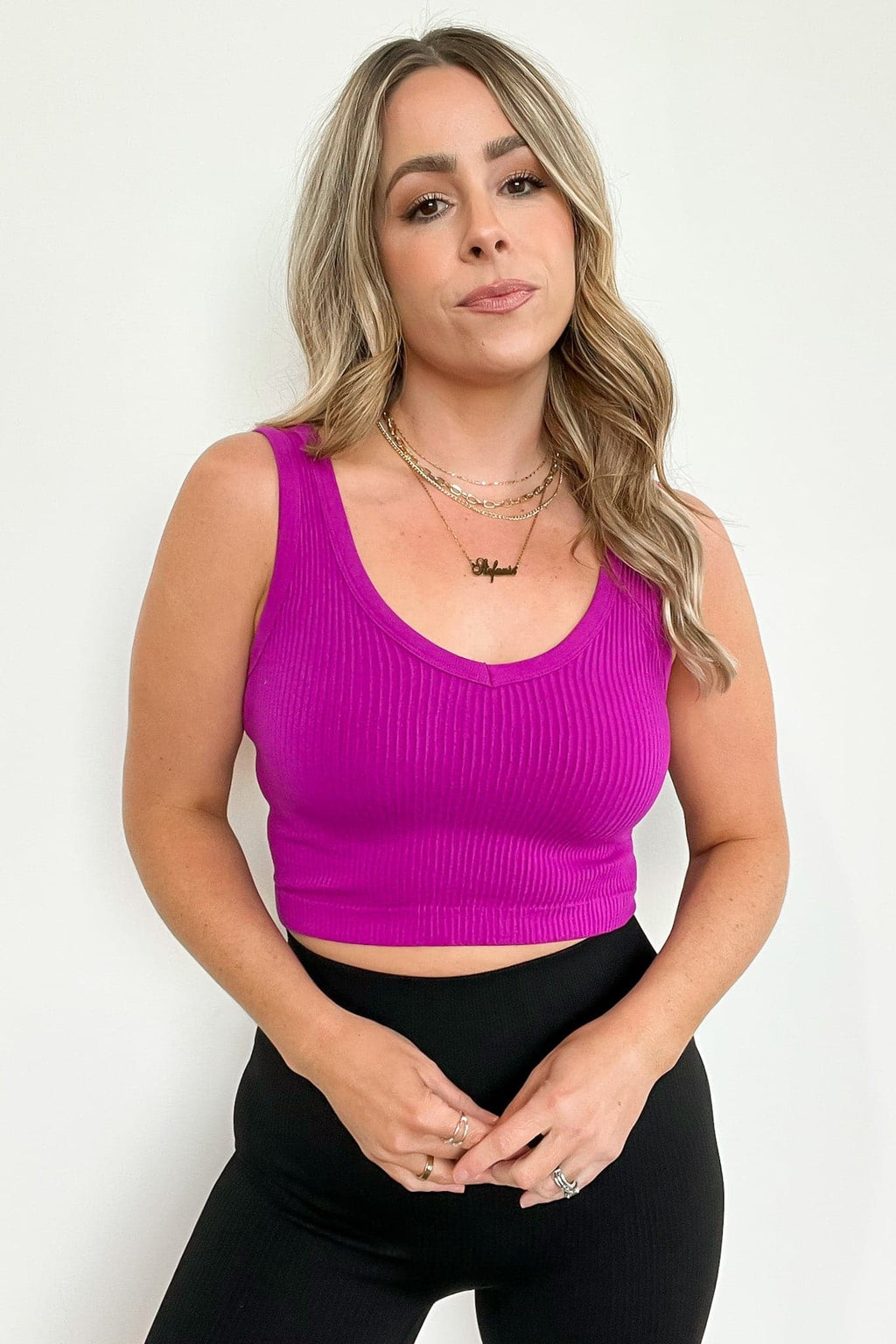  Deema Ribbed Seamless Cropped Tank Bra Top - BACK IN STOCK - Madison and Mallory