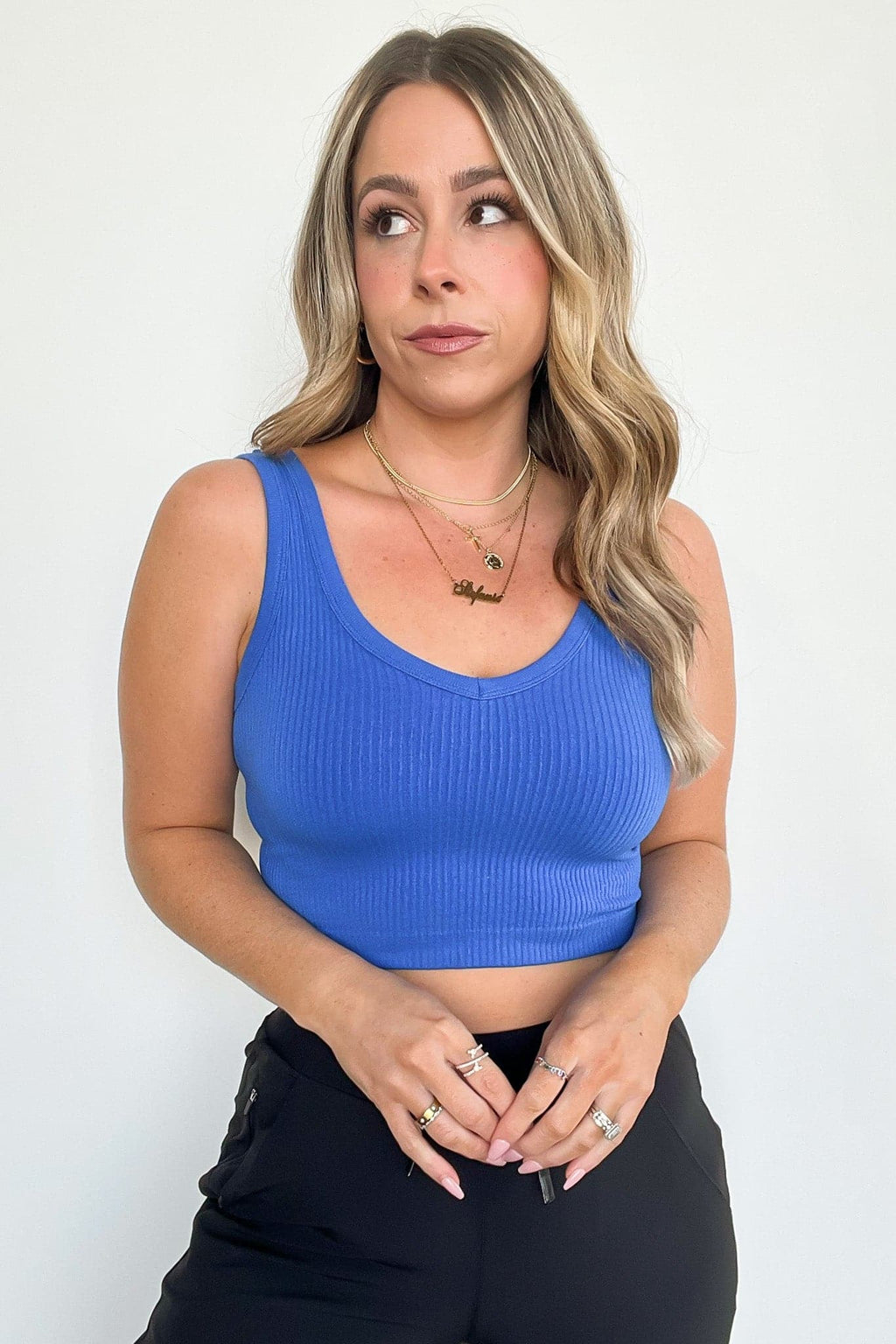  Deema Ribbed Seamless Cropped Tank Bra Top - BACK IN STOCK - Madison and Mallory