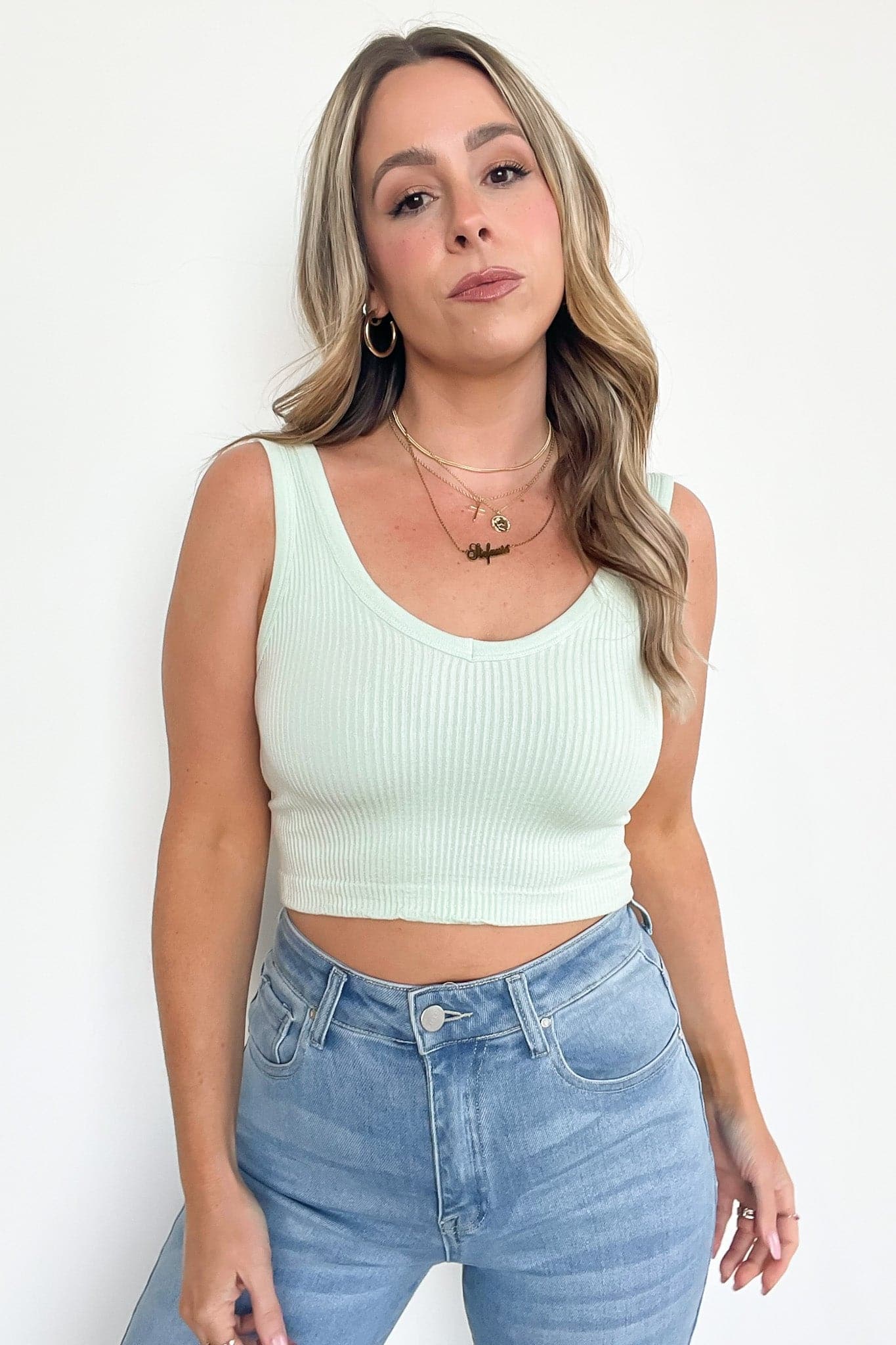  Deema Ribbed Seamless Cropped Tank Bra Top - BACK IN STOCK - Madison and Mallory
