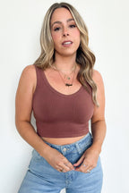  Deema Ribbed Seamless Cropped Tank Bra Top - BACK IN STOCK - Madison and Mallory