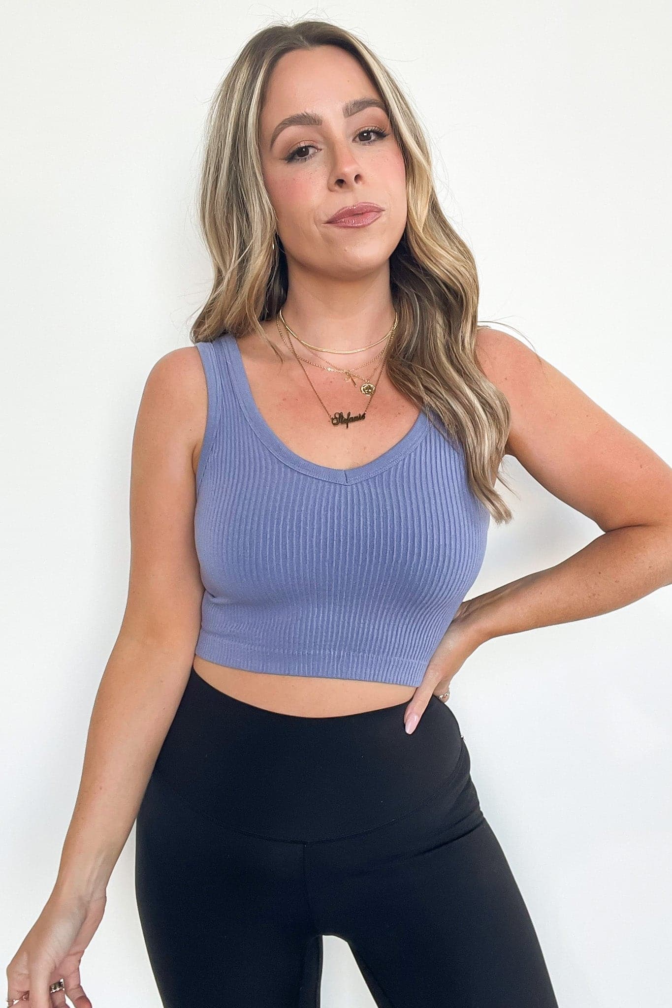  Deema Ribbed Seamless Cropped Tank Bra Top - BACK IN STOCK - Madison and Mallory