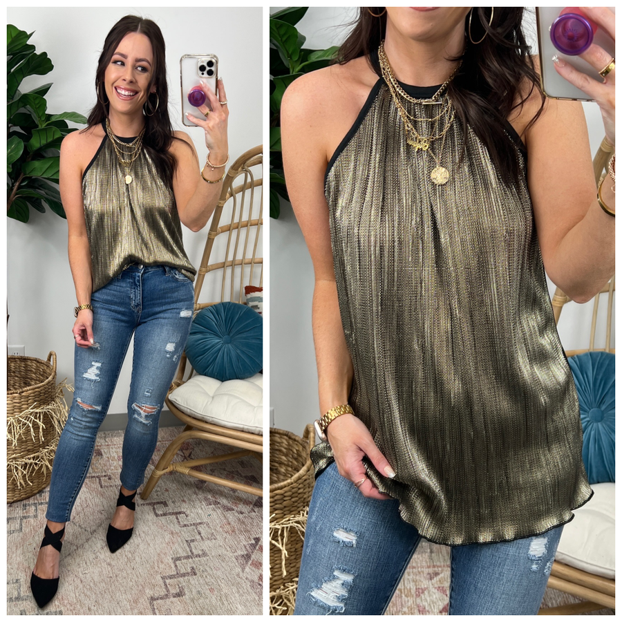 Divine Invitation Flowy Shimmer Tank Top - FINAL SALE - Madison and Mallory