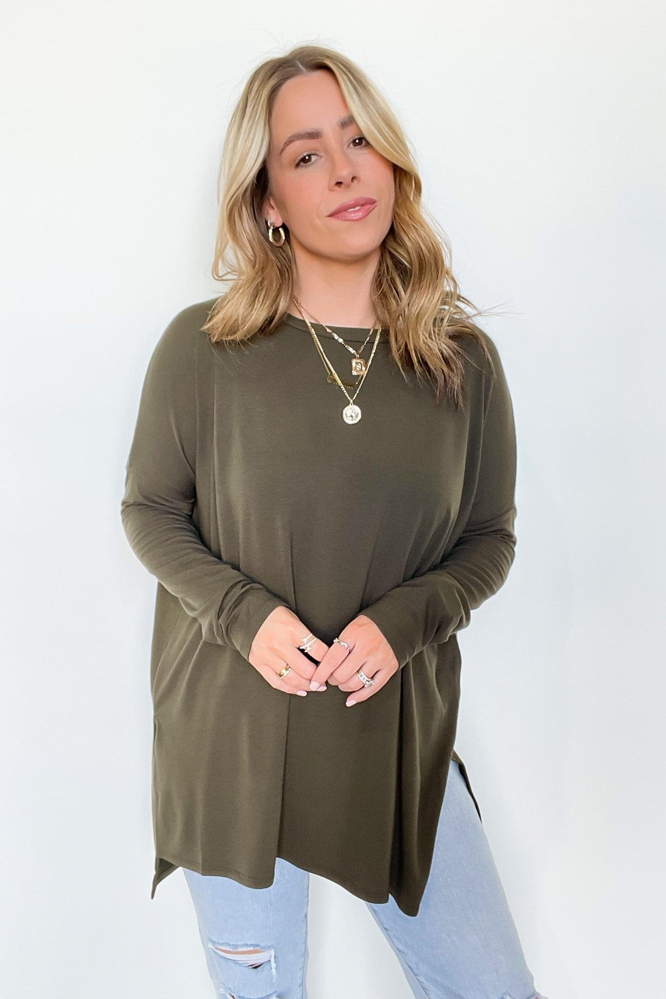  Downtown Walk Long Sleeve Tunic Top - FINAL SALE - Madison and Mallory