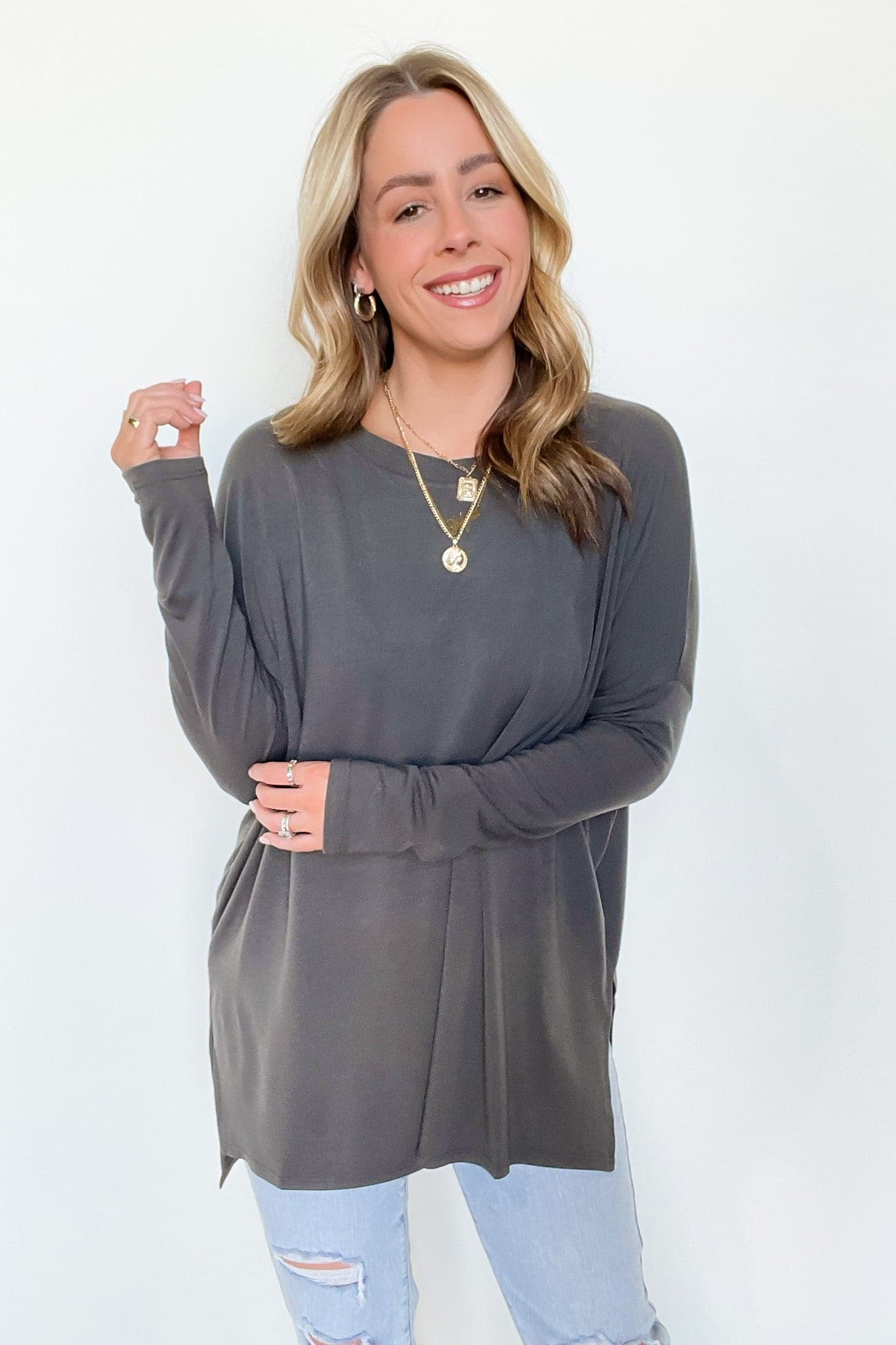  Downtown Walk Long Sleeve Tunic Top - FINAL SALE - Madison and Mallory