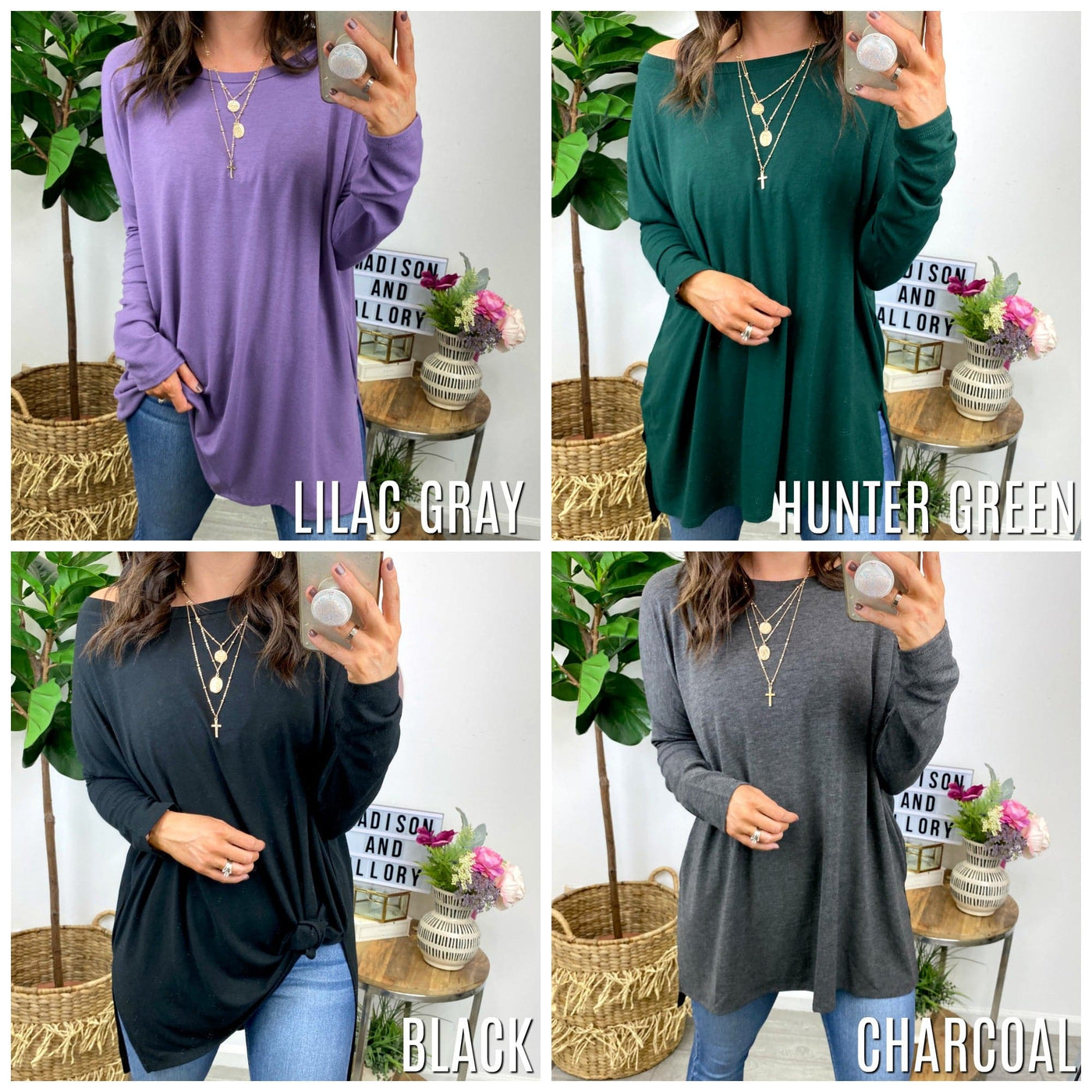  Downtown Walk Long Sleeve Tunic Top - FINAL SALE - Madison and Mallory