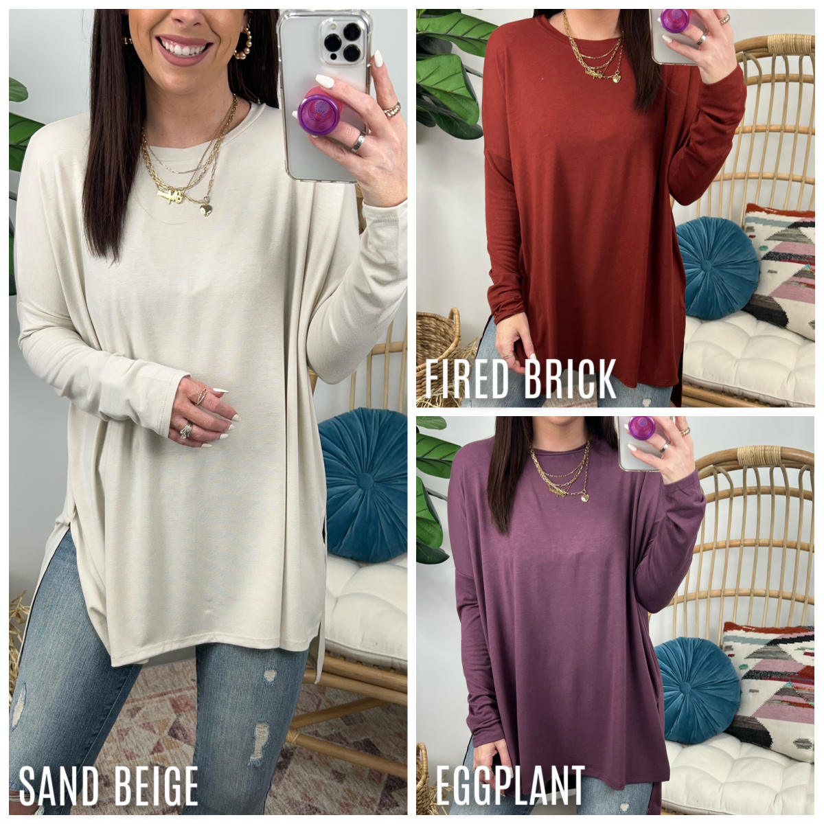  Downtown Walk Long Sleeve Tunic Top - FINAL SALE - Madison and Mallory