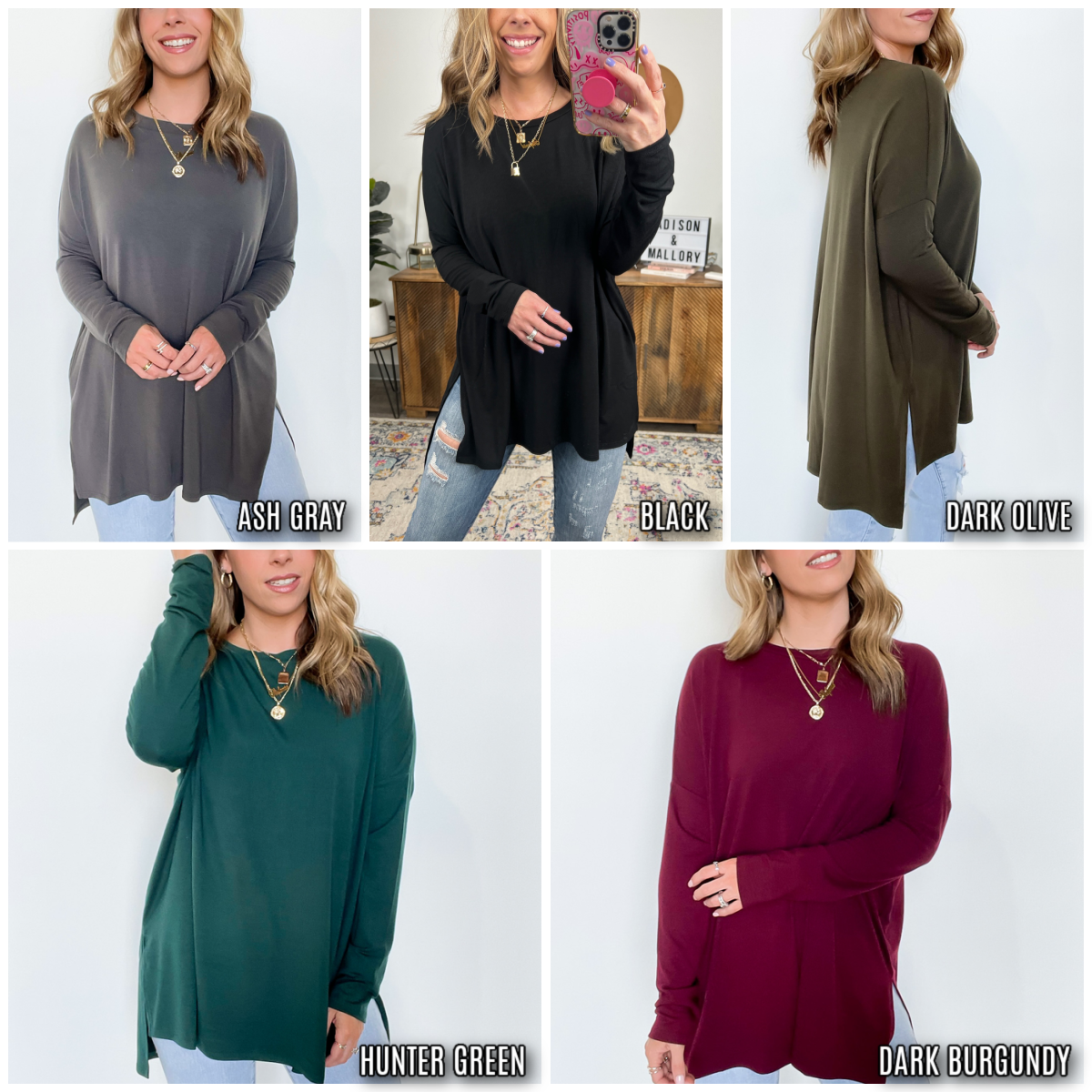  Downtown Walk Long Sleeve Tunic Top - FINAL SALE - Madison and Mallory