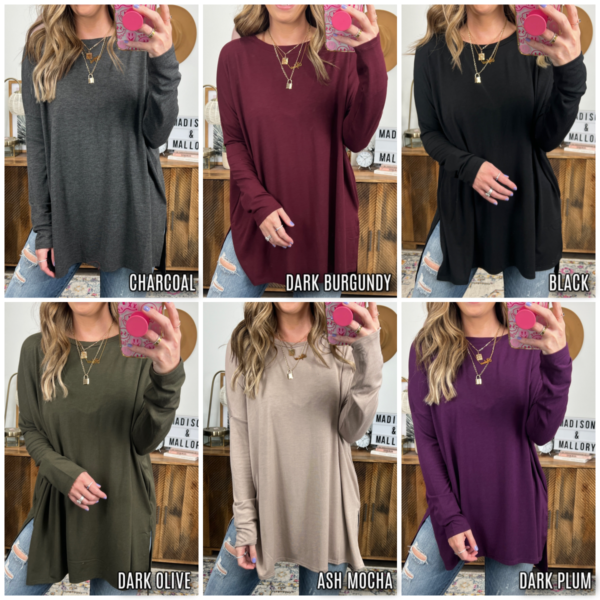  Downtown Walk Long Sleeve Tunic Top - FINAL SALE - Madison and Mallory