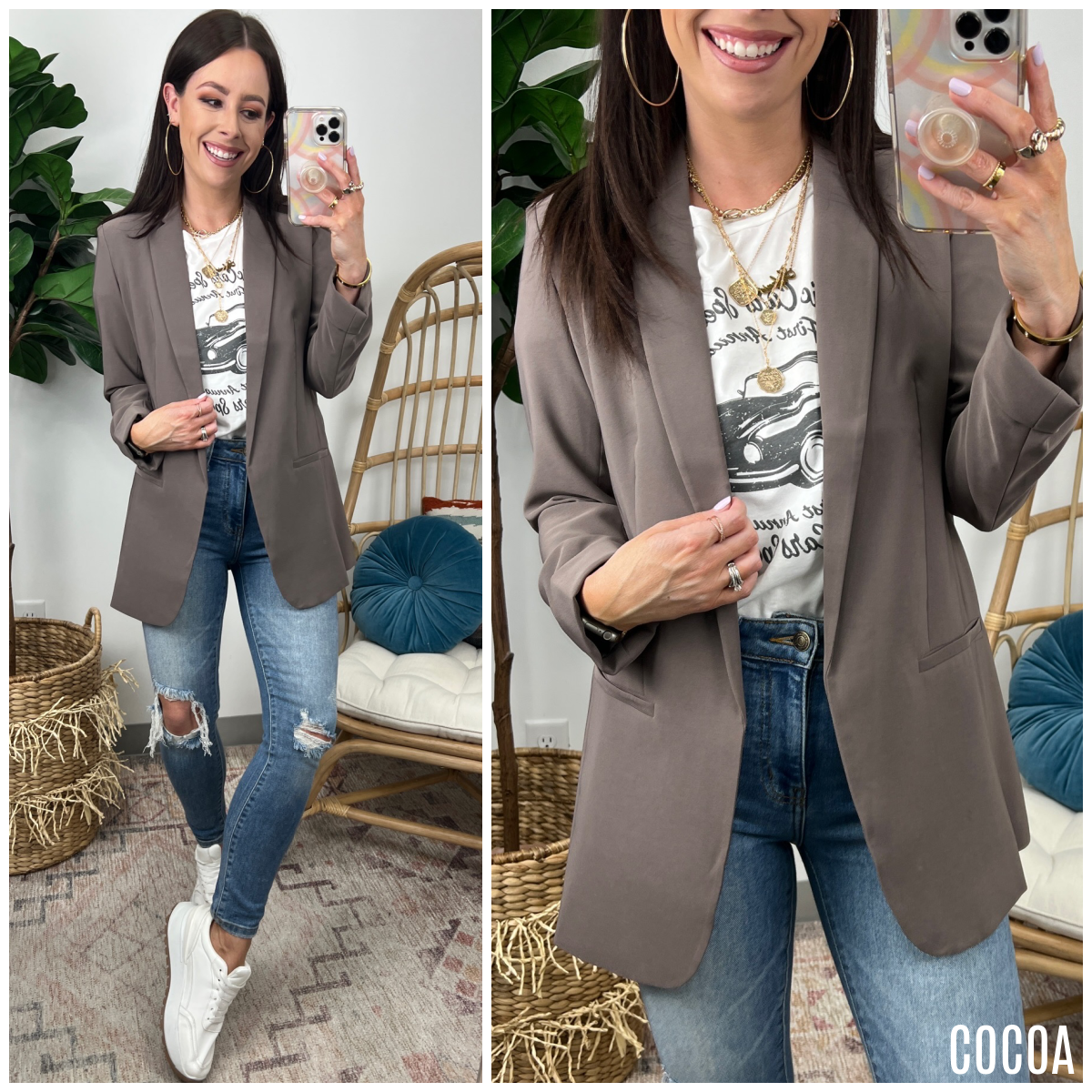 Cocoa / S Dressed for Success Blazer - BACK IN STOCK - Madison and Mallory