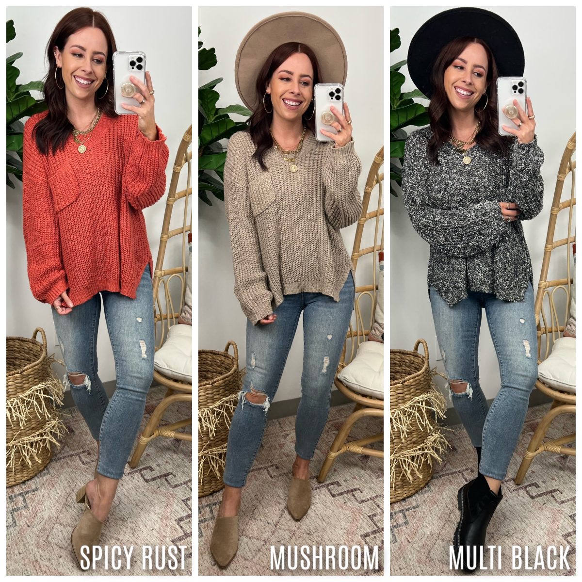  Dwyla V-Neck Knit Pullover - Madison and Mallory