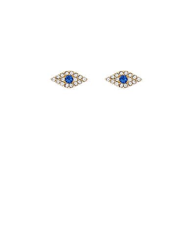  Clearly Seen Crystal Evil Eye Stud Earrings - Madison and Mallory