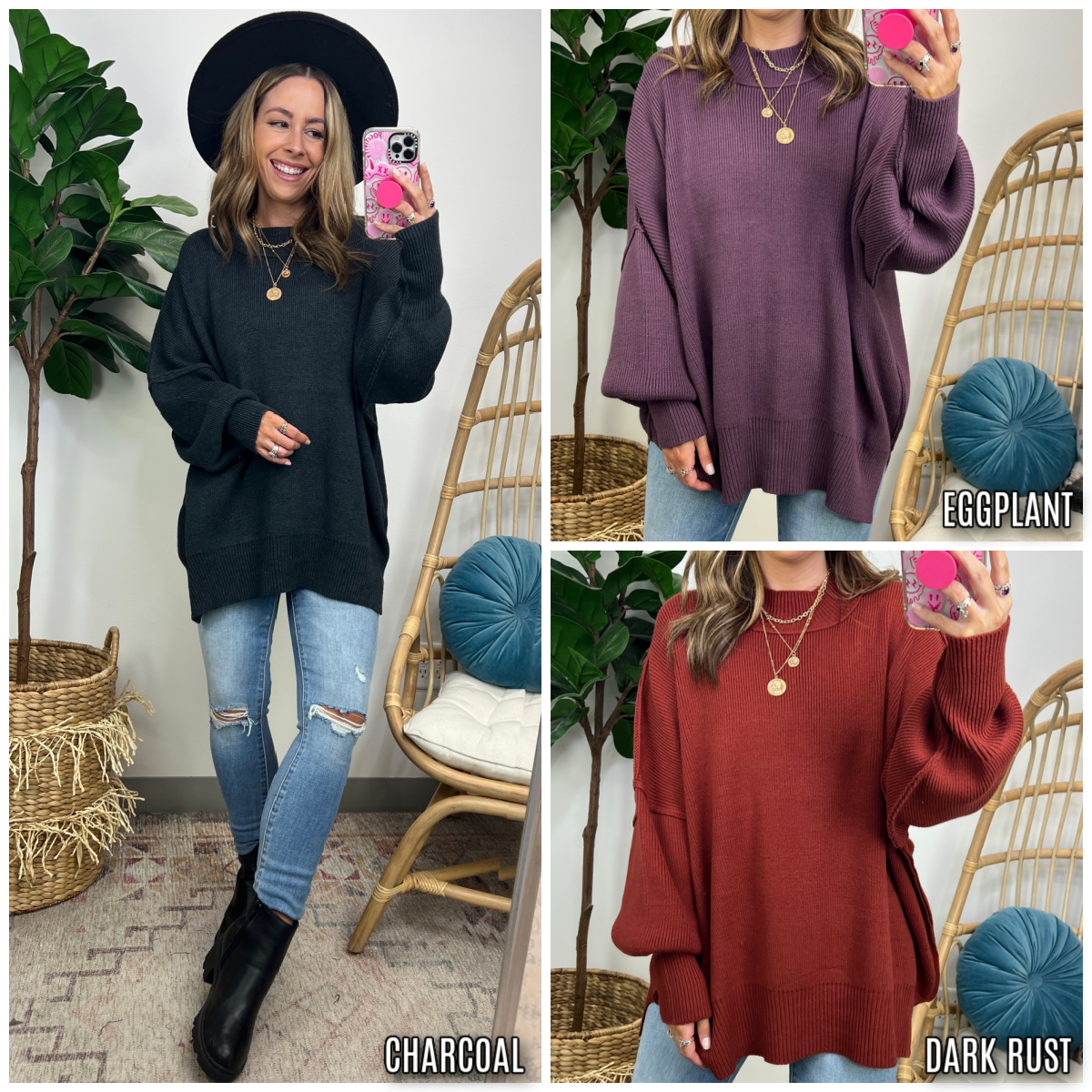  Easy Retreat Oversized Side Slit Sweater - BACK IN STOCK - Madison and Mallory