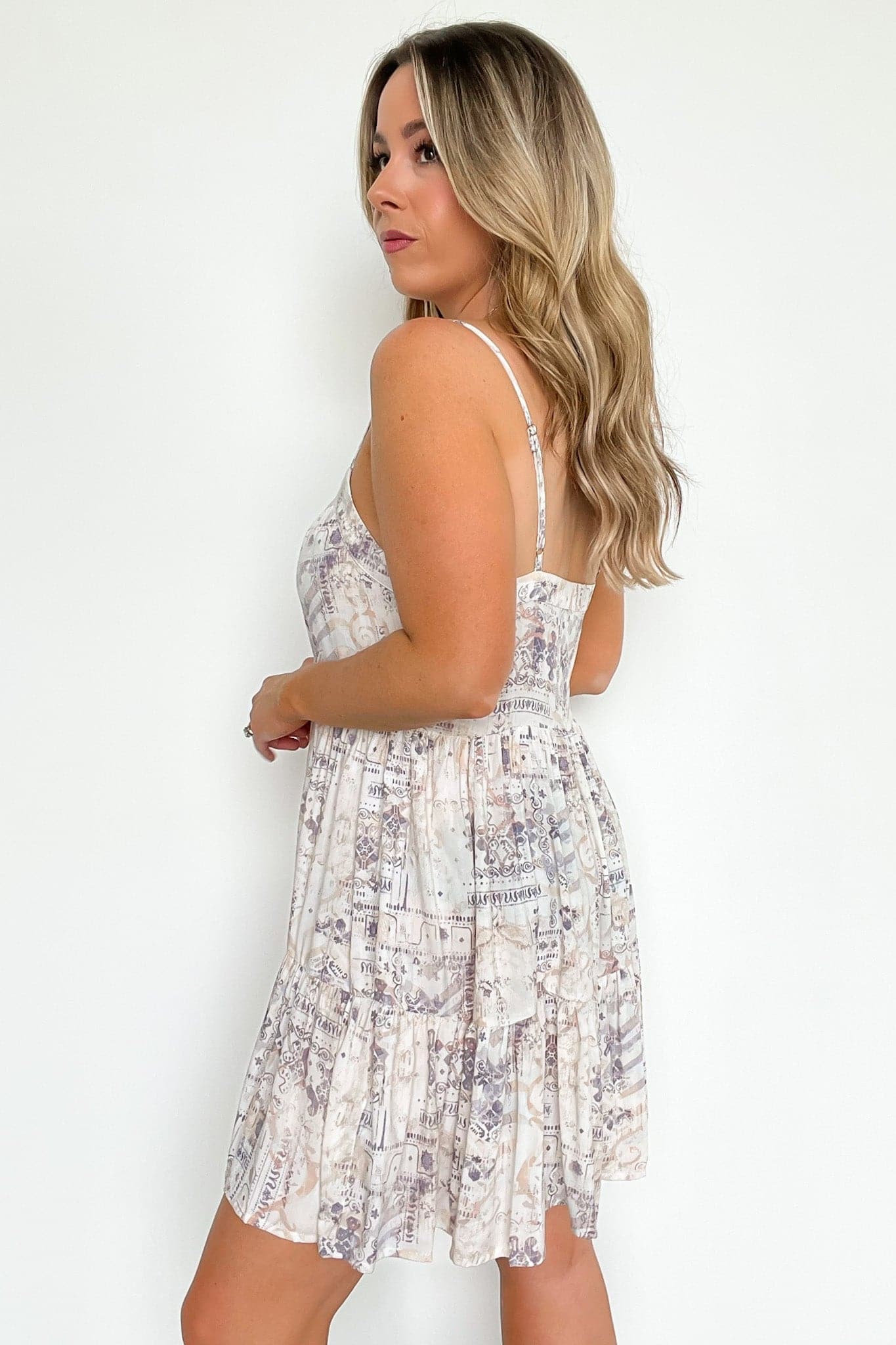  Eccentric Esscence Patchwork Print Tiered Dress - FINAL SALE - Madison and Mallory