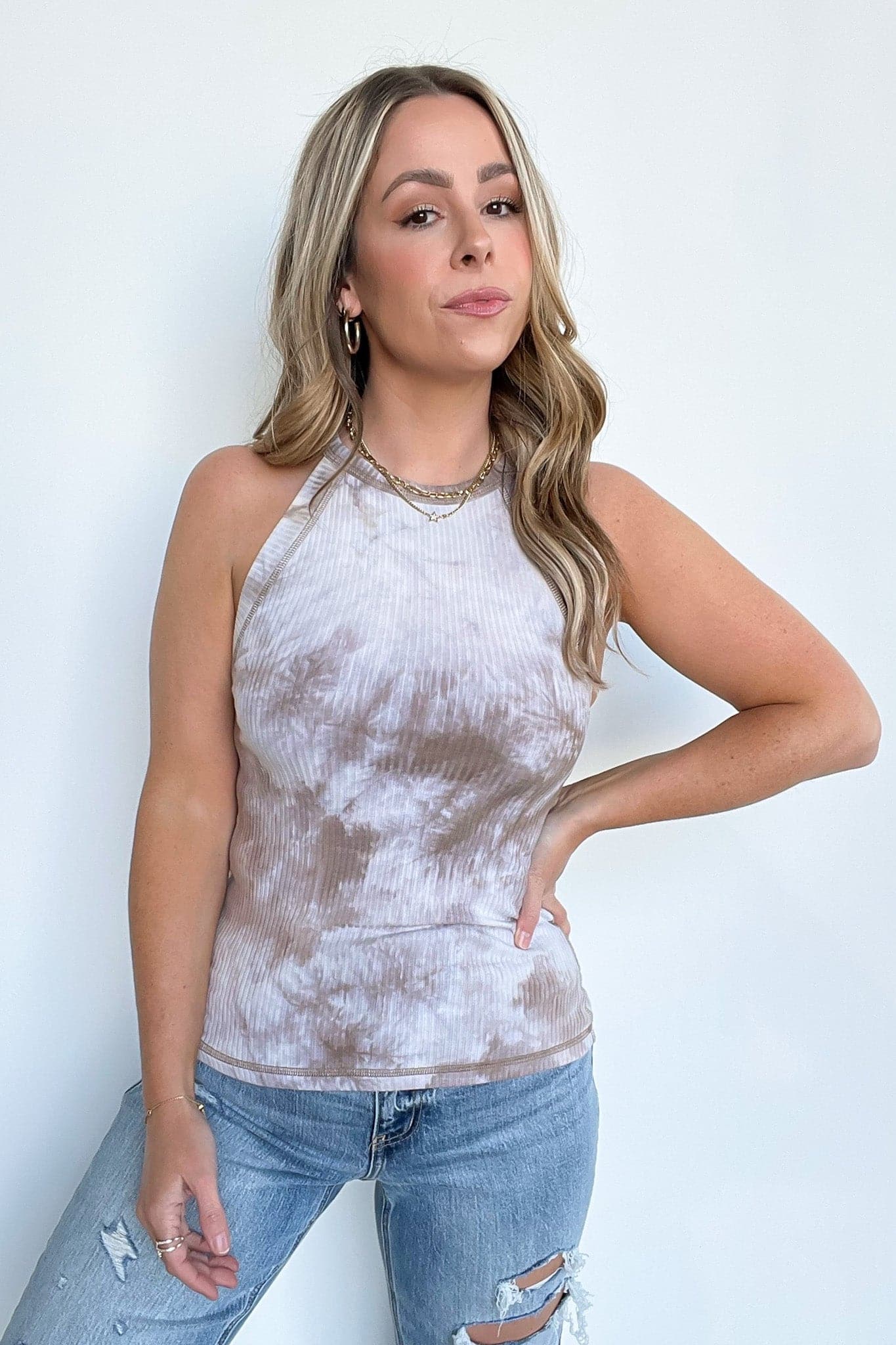  Edie Ribbed Dye Knit Tank Top - FINAL SALE - Madison and Mallory