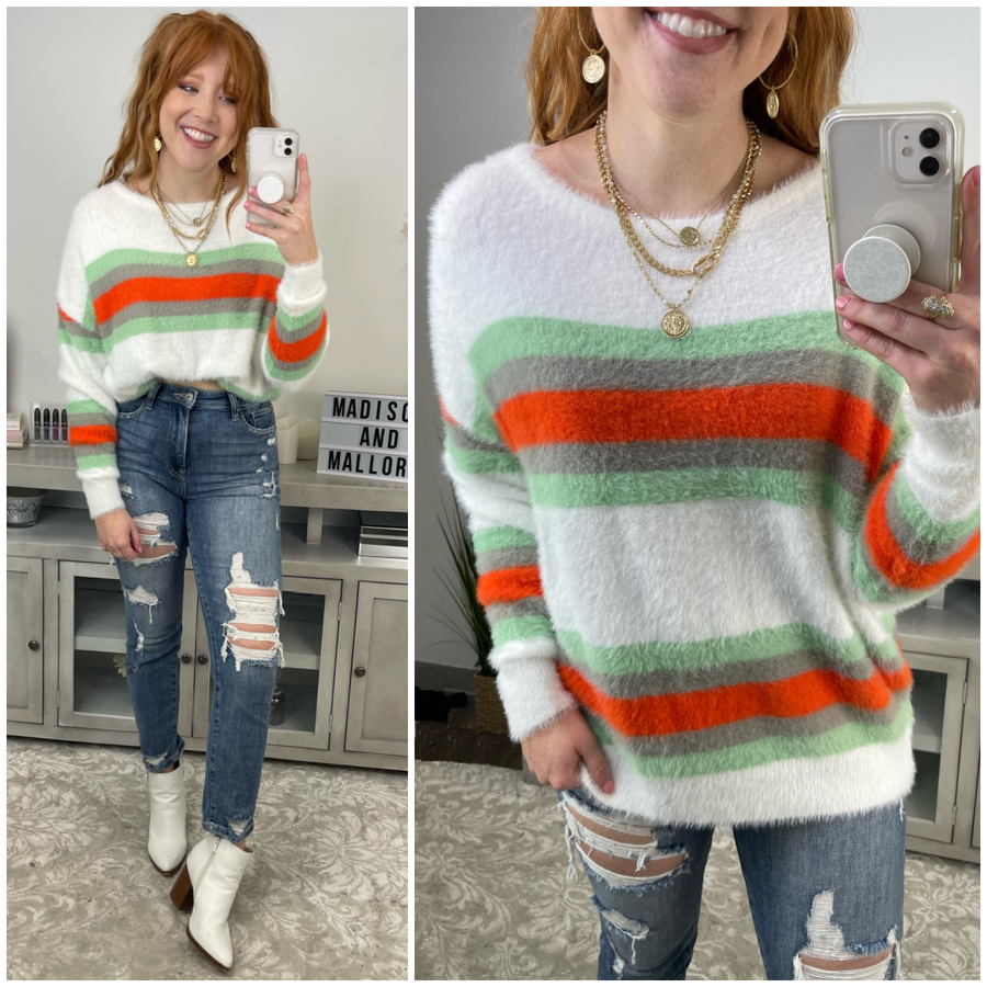  Effortless Days Striped Knit Sweater - FINAL SALE - Madison and Mallory