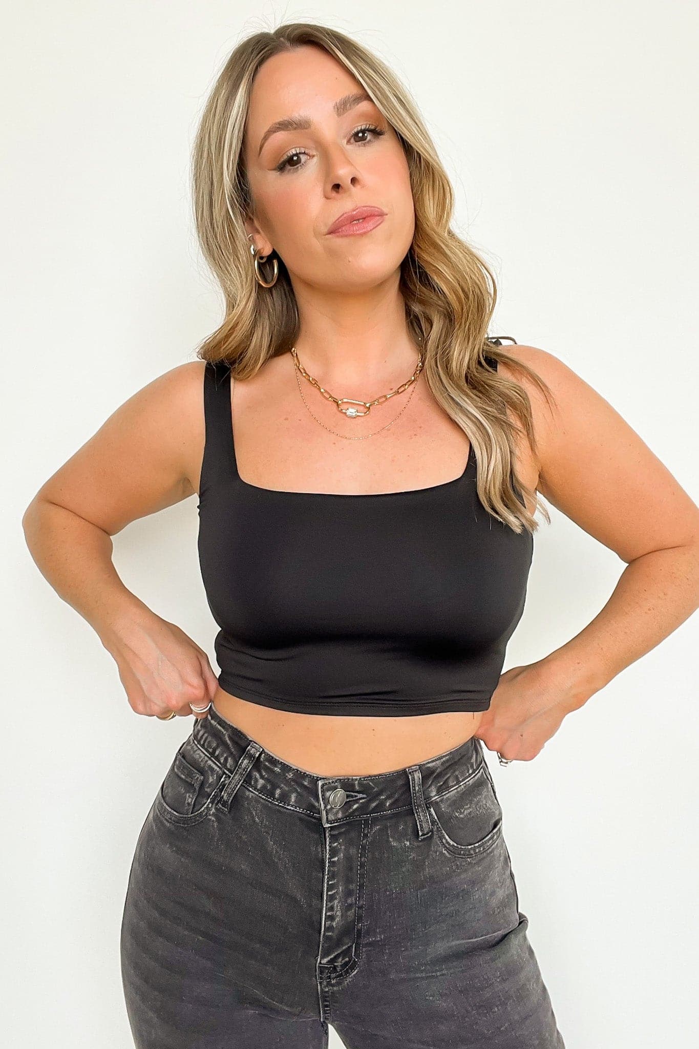  Elysha Cropped Square Neck Tank Top - FINAL SALE - Madison and Mallory