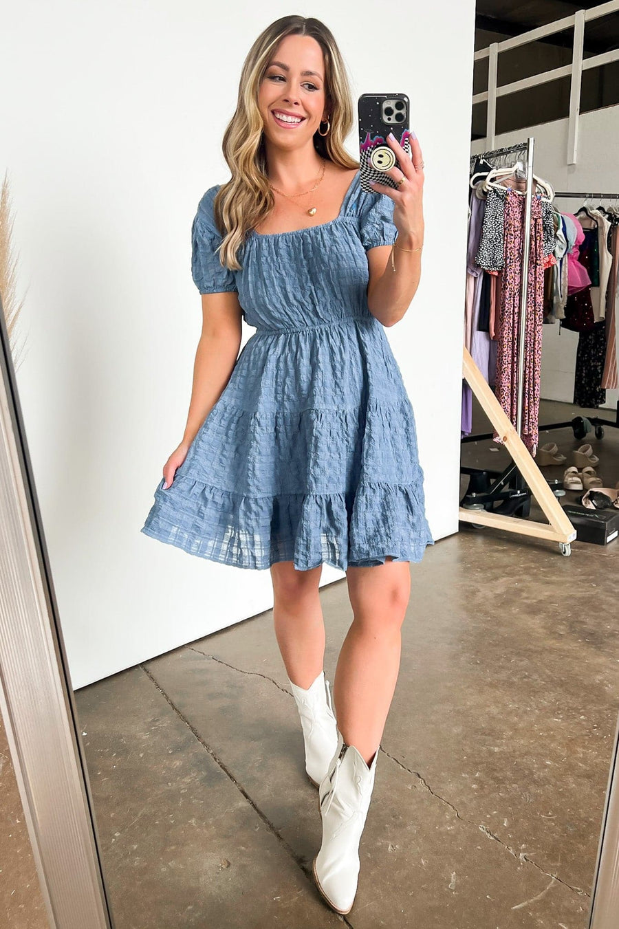  Elyssah Puff Sleeve Tiered Dress - FINAL SALE - Madison and Mallory