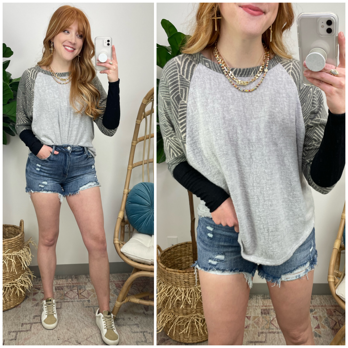 Embrace the Future Geo Contrast Top - FINAL SALE - Madison and Mallory