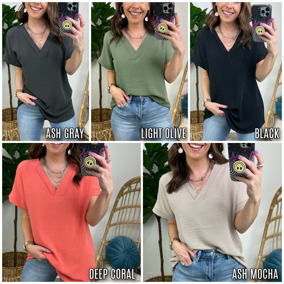  Emileigh V-Neck Relaxed Fit Top - BACK IN STOCK - Madison and Mallory