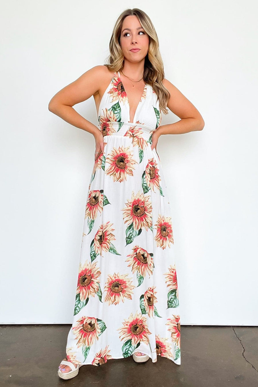 Ivory / S Endearing Melody Floral Maxi Dress - FINAL SALE - Madison and Mallory
