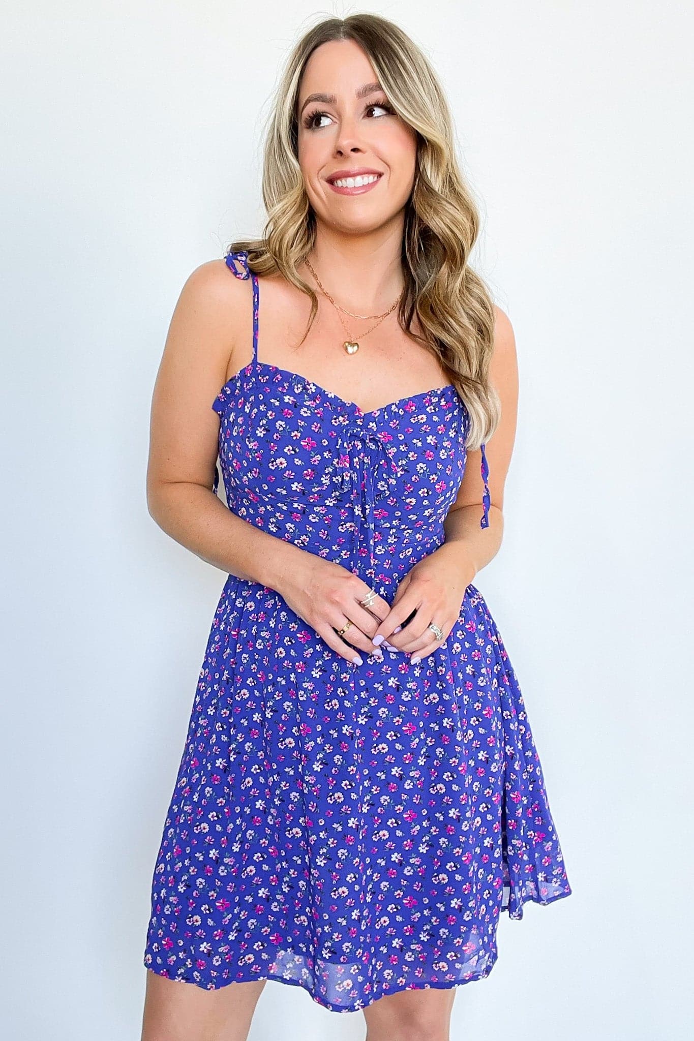  Endlessly Charming Tie Front Floral Print Dress - FINAL SALE - Madison and Mallory