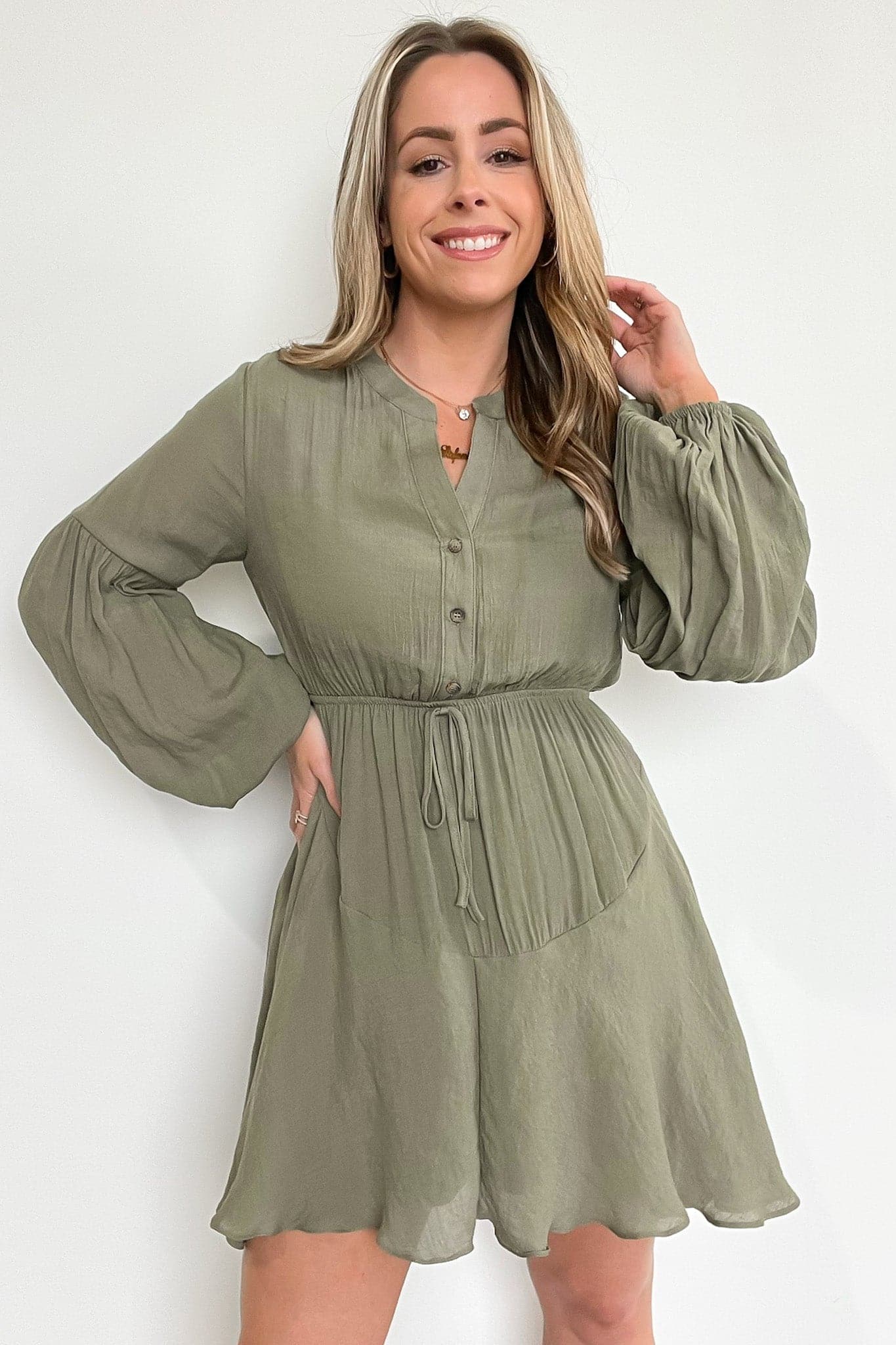  Everly Mine Button Down Flowy Dress - FINAL SALE - Madison and Mallory