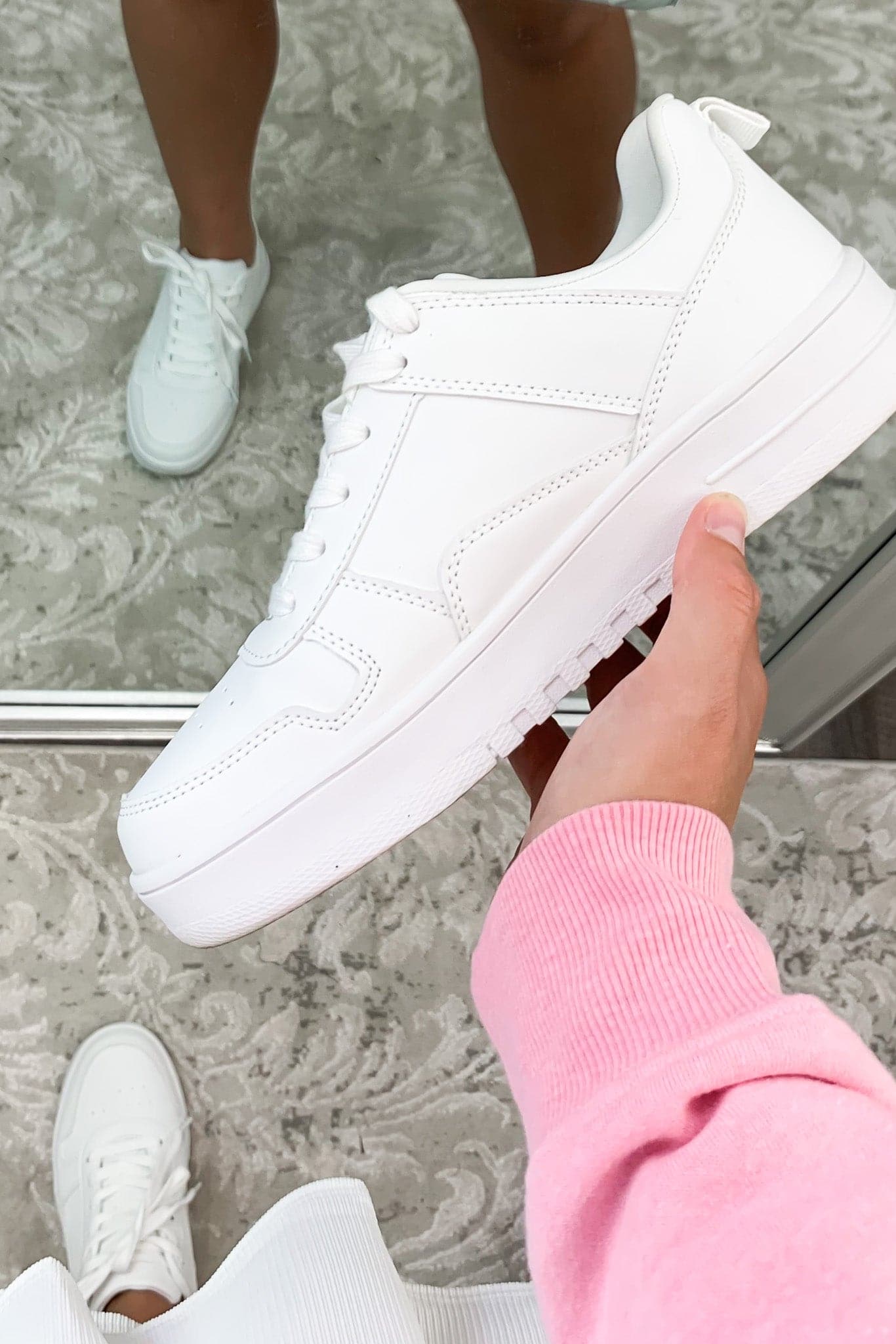 White / 5 Everyday Winner Platform Lace Up Sneakers - BACK IN STOCK - Madison and Mallory