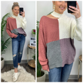 Evia Cutout Color Block Sweater - FINAL SALE - Madison and Mallory