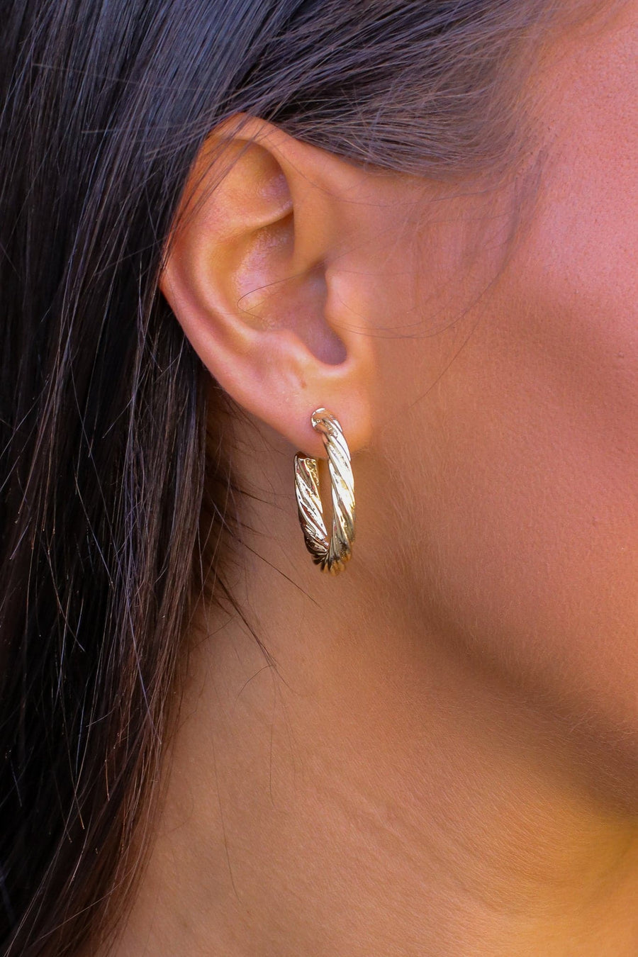 Gold Exquisite Taste Twisted Hoop Earrings - Madison and Mallory