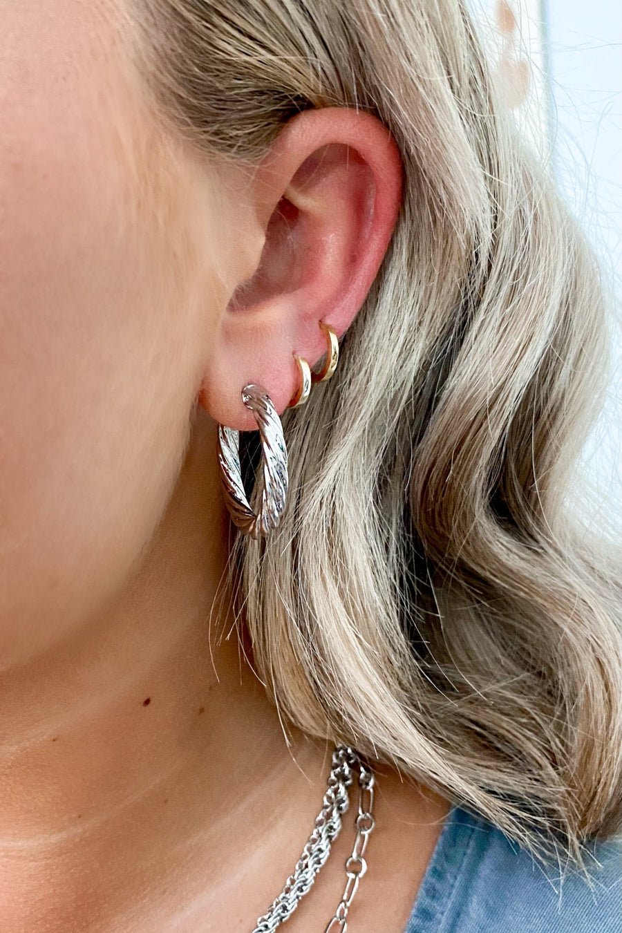Silver Exquisite Taste Twisted Hoop Earrings - Madison and Mallory