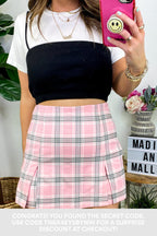  Coley Plaid Print Skort - FINAL SALE - Madison and Mallory