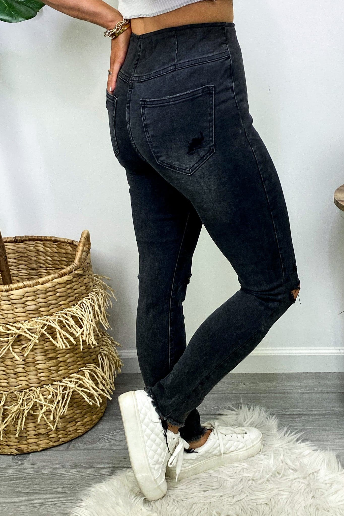  Barden Pull On Distressed Skinny Jeans - FINAL SALE - Madison and Mallory
