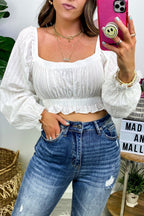  Eclectic Charm Square Neck Ruffle Crop Top - FINAL SALE - Madison and Mallory