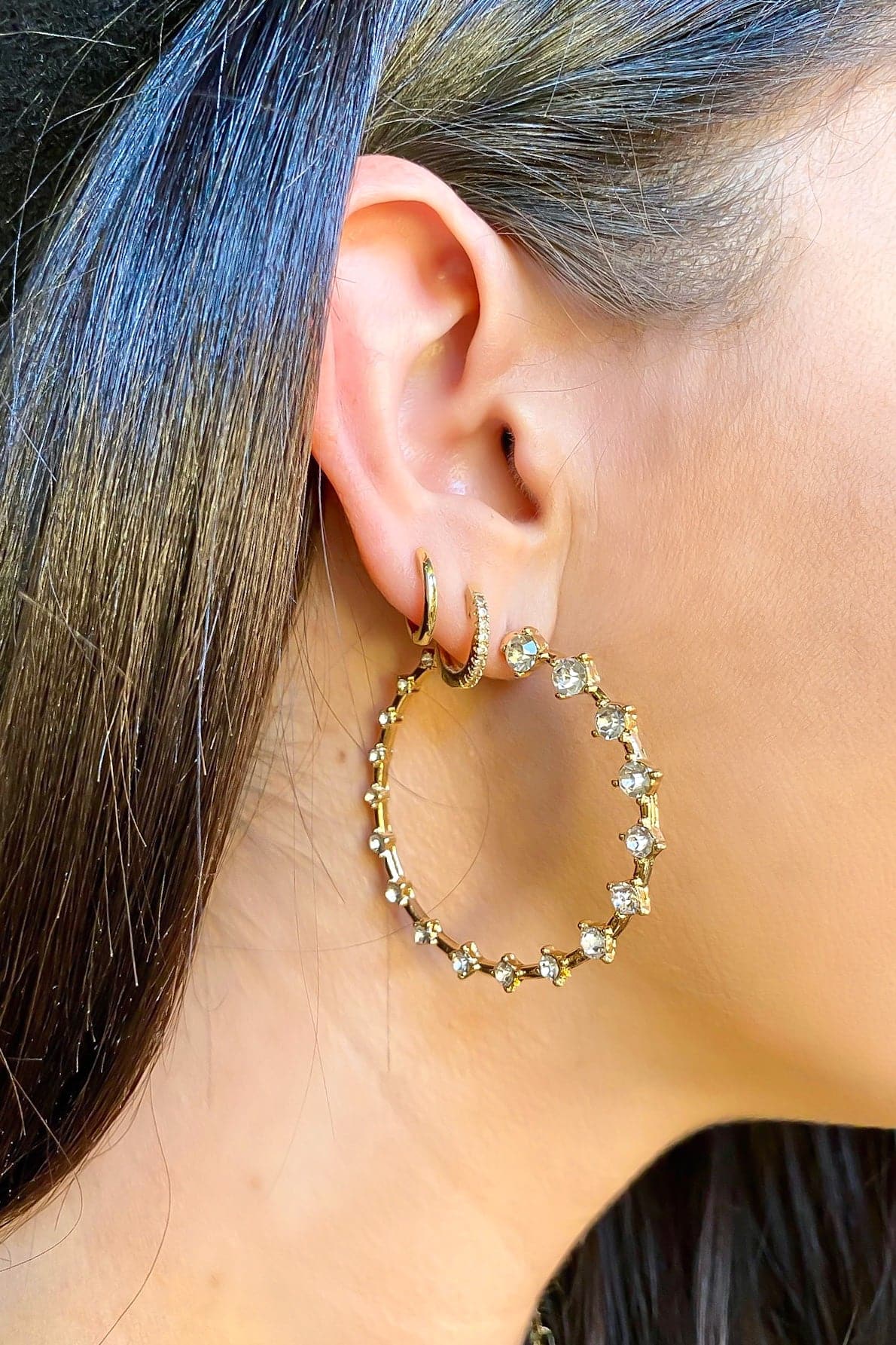  Such a Treat Rhinestone Hoop Earrings - Madison and Mallory