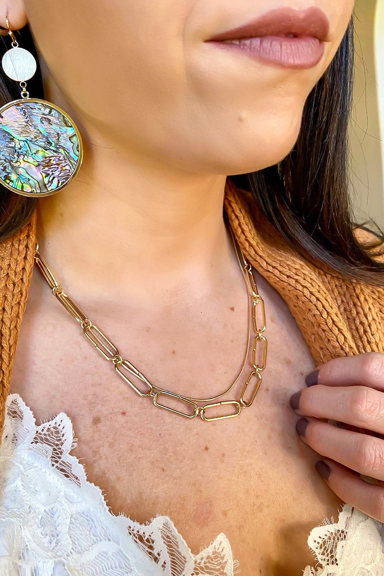 Gold Gold Rush Link Chain Layered Necklace - Madison and Mallory