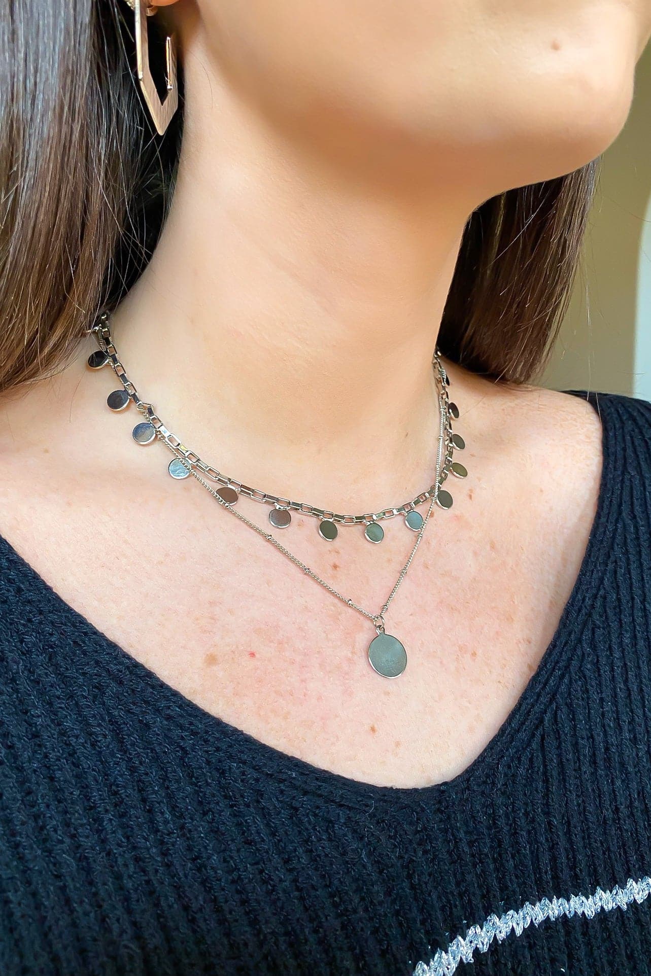 Silver Here to There Coin Layered Necklace - Madison and Mallory