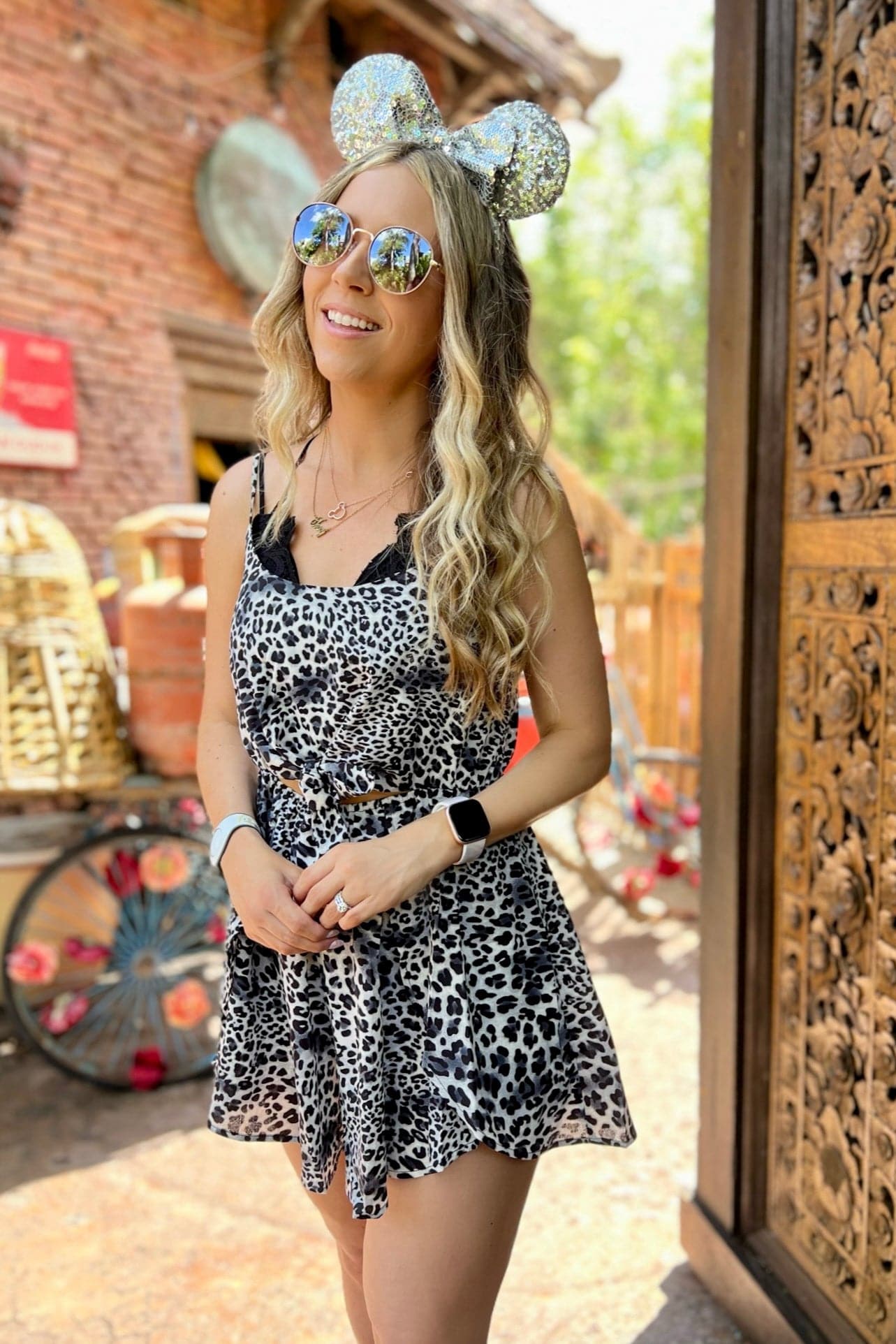  Lyla Leopard Tie Front Romper - FINAL SALE - Madison and Mallory