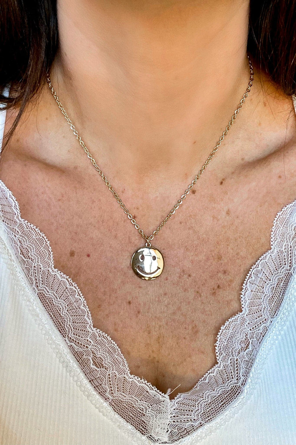 Gold Give a Smile Charm Necklace - Madison and Mallory
