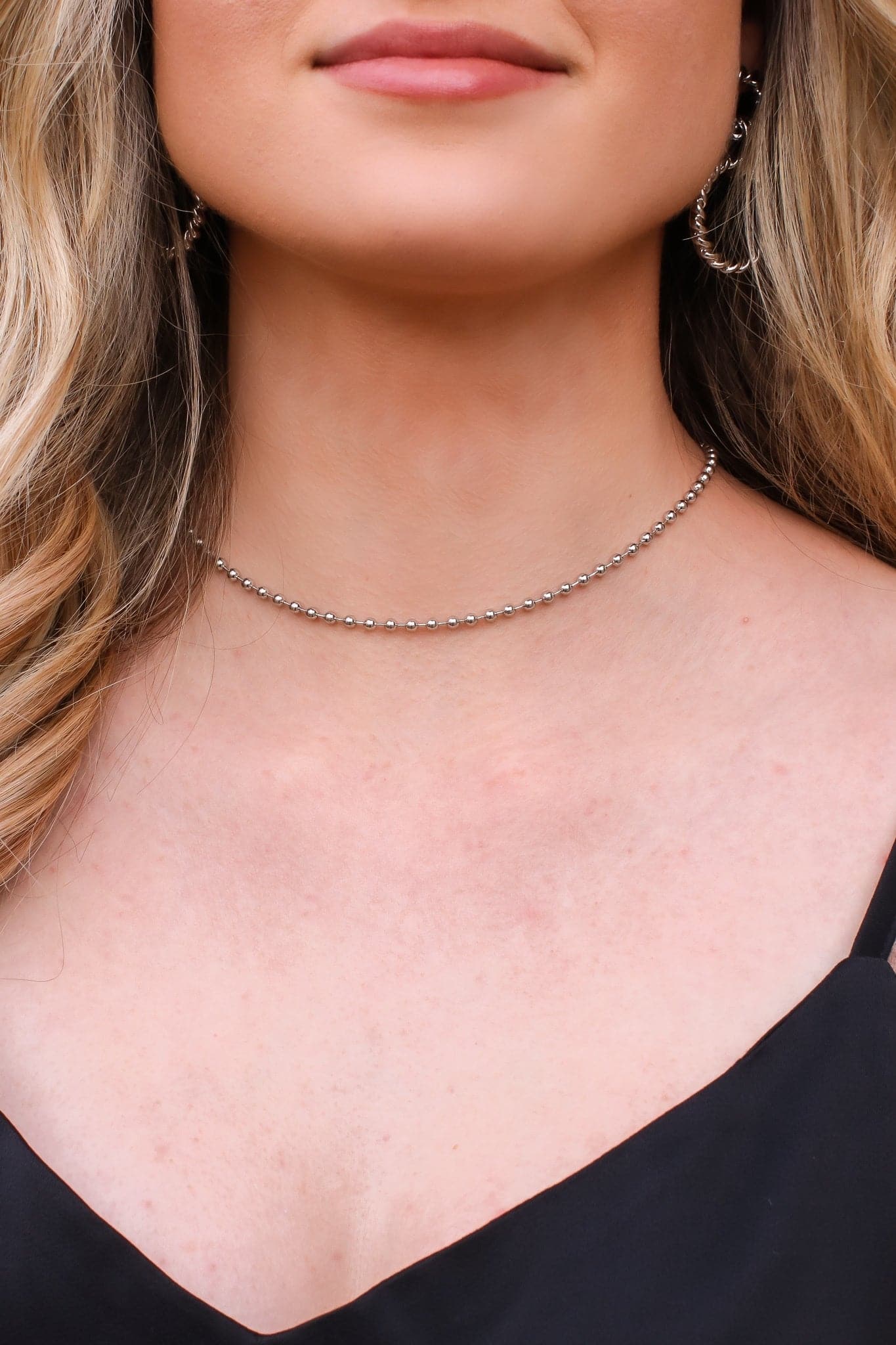 Silver Luxe Club Chain Choker Necklace - Madison and Mallory
