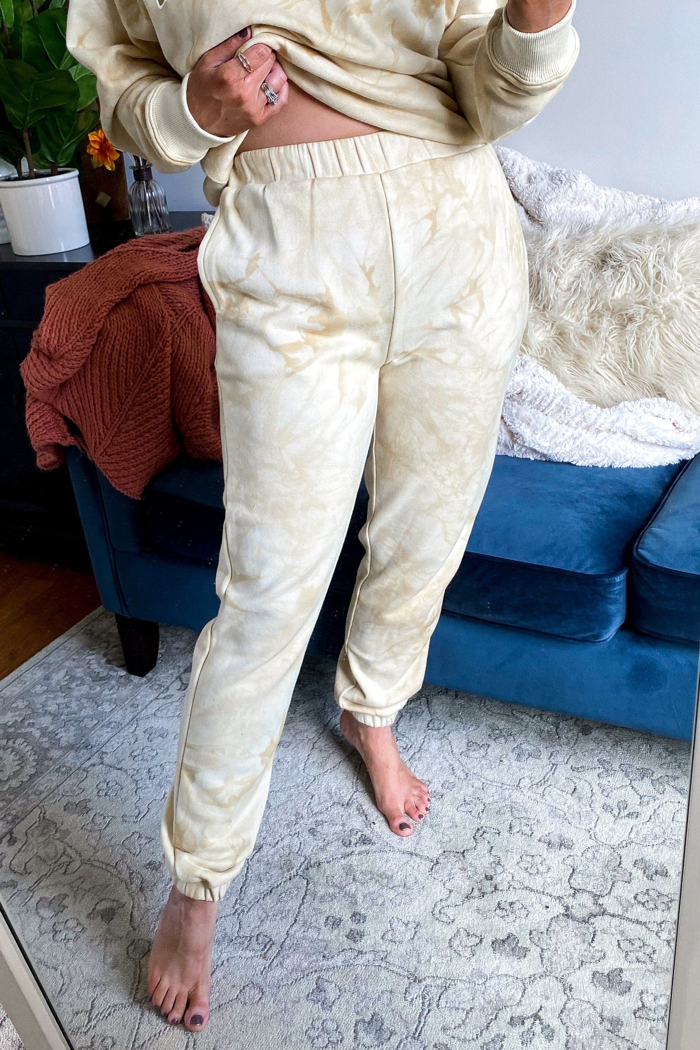 XS / Tan True Comfort Marble Dye Jogger Sweatpants - FINAL SALE - Madison and Mallory